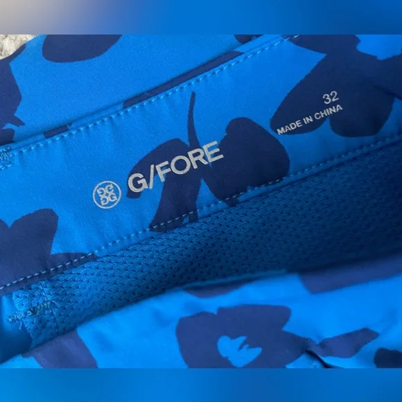 G/FORE Maverick Hybrid Shorts Mens Sz 32 Blue Floral Performance Golf Activewear - Picture 4 of 7